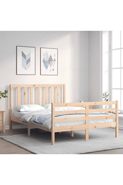 Concept Cadru de pat cu tăblie, 140x200 cm, lemn masiv