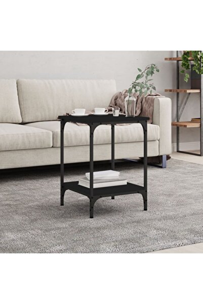 Concept Τραπεζάκι σαλονιού, μαύρο, 40x40x55 εκ., επεξεργασμένο ξύλο
