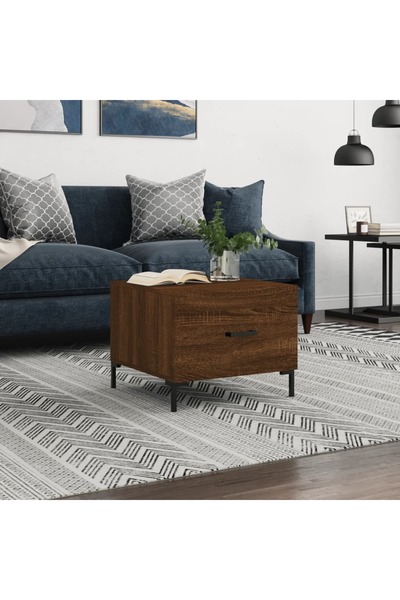 Concept Masă de cafea, stejar maro, 50x50x40 cm, lemn prelucrat