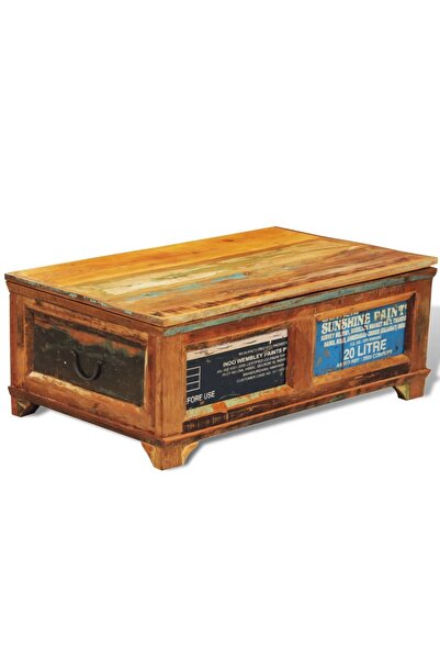 Concept Masă de cafea cu spațiu de depozitare, vintage, lemn reciclat