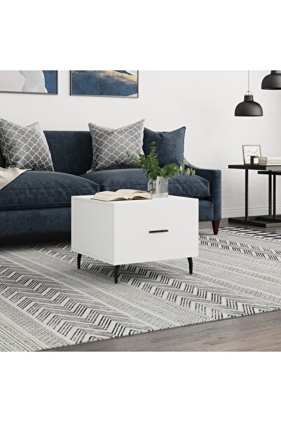 Concept Masă de cafea, albă, 50x50x40 cm, lemn compozit