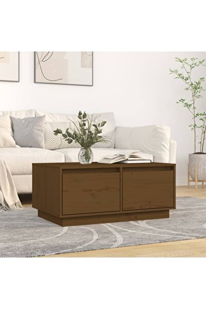 Concept Холна маса, меденокафява, 80x50x35 см, масивна борова дървесина