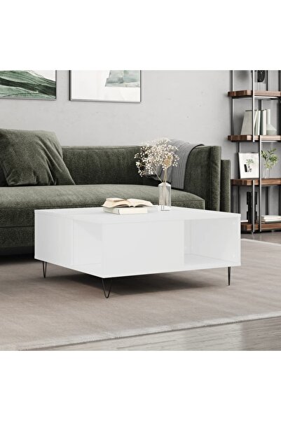 Concept Τραπεζάκι σαλονιού, λευκό, 80x80x36,5 εκ., επεξεργασμένο ξύλο