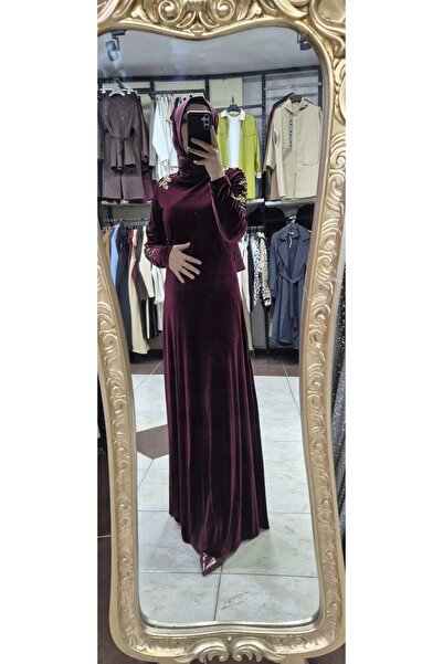 bonema Velvet Dress with Foil Sleeves