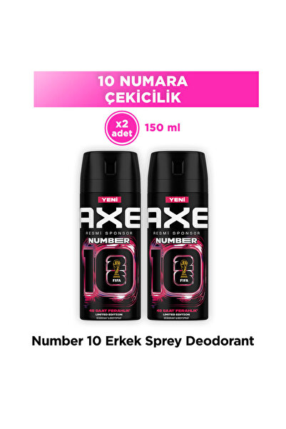 Axe Erkek Deodorant Number 10 Body Spray Limited Edition 150 ml X2