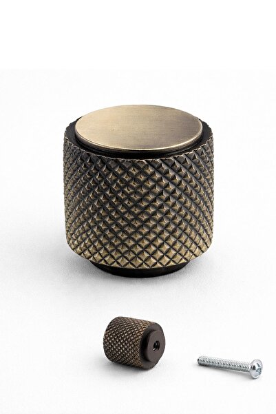 NZB Button Metal Handle Antique Yellow Drawer Furniture Kitchen Cabinet Cupbo...