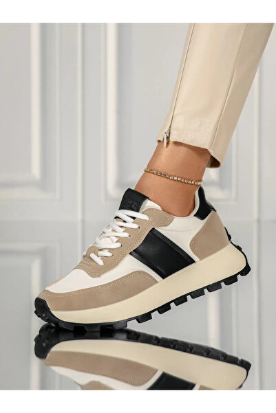 Zaira Women's khaki sneakers made of eco- Leather Bisbi #18076 - 40