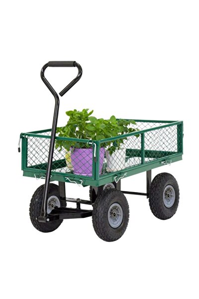 PROCART Garden cart with folding sides, maximum load 250 kg, metal frame, tex...