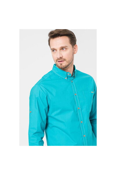 Pegas Casual Shirt Men Turquoise XL