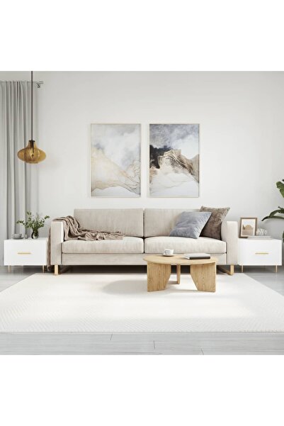 Concept Măsuță de cafea, 2 buc., alb lucios, 50x50x40 cm