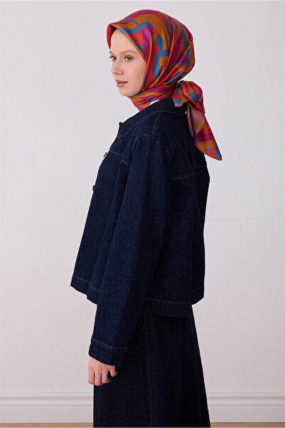 Belli Tile Multicolor Geometric Pattern 100% Twill Silk Scarf 4327-83