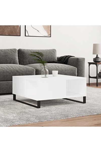 Concept Τραπεζάκι σαλονιού, λευκό, 80x80x36,5 εκ., επεξεργασμένο ξύλο