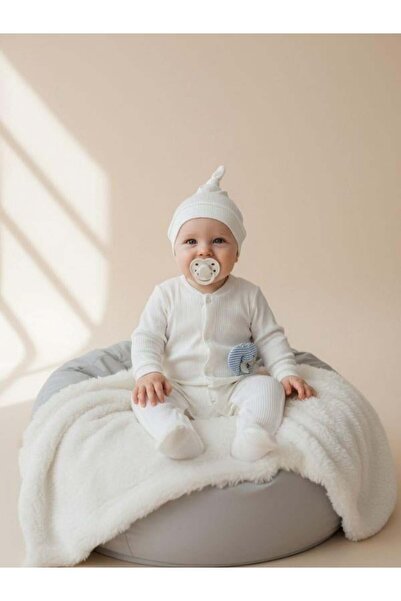 Zekids Baby Modal Fabric Romper with Booties and Hat