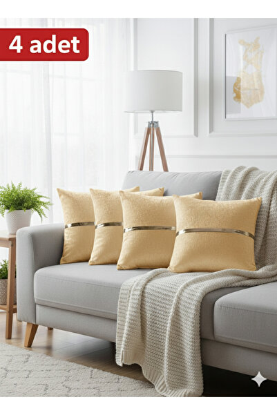 baladı home ev tekstil home collection Lüks 4'lu Kadife Kırlent Kılıfı Seti -...