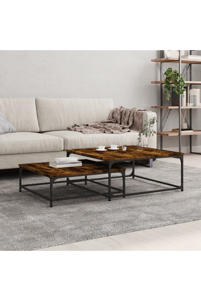 Concept Măsuțe de cafea suprapuse, 2 buc., stejar afumat, lemn stratificat