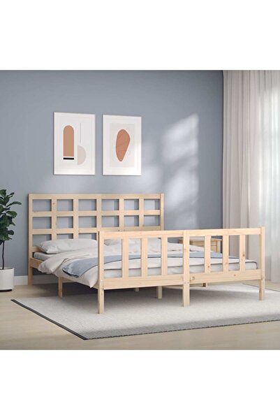 Concept Cadru de pat cu tăblie, 160x200 cm, lemn masiv