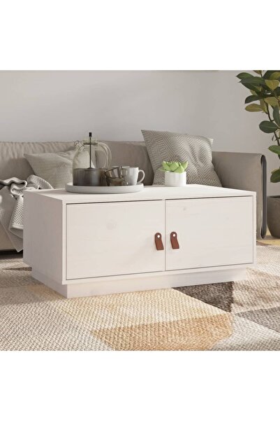 Concept Masă de cafea, albă, 80x50x35 cm, lemn masiv de pin