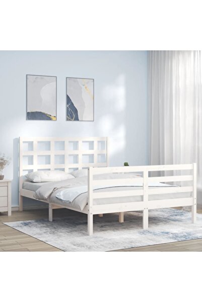 Concept Cadru de pat de 1,2 m cu tăblie, pentru două persoane mic, lemn masiv