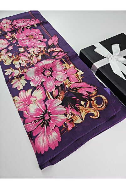 tomrisboutique Luxury Voile Silk Shawl Hijab Foulard Scarf Shawl Flower Patte...