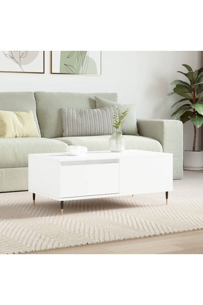 Concept Masă de cafea, albă, 90x50x36,5 cm, lemn prelucrat