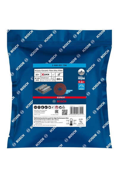 Bosch Powertools X-LOCK Expert R781 Prisma Ceramic Fiber Sanding Disc, 125mm,...