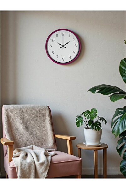 TakÇalıştır ساعة حائط قياسية باللون الوردي مقاس 36 سم