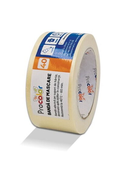 Procolor Bandă de mascare 40°C PROCOLOR, 50mmx50m