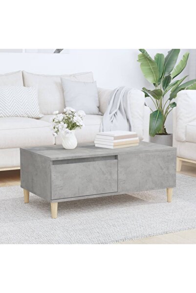 Concept Masă de cafea, gri beton, 90x50x36,5 cm, lemn compozit