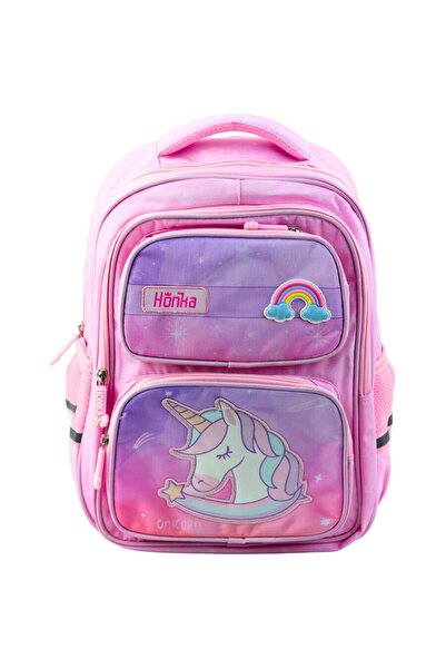 LEAN Unicorn School Backpack with Pink Chest Strap 20L
