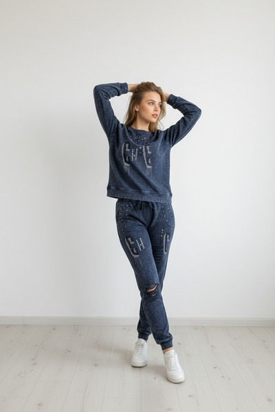 LaLiva TAŞLI ESKİTME YENİ SEZON EŞOFMAN TAKIM