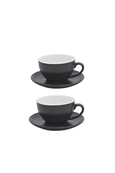 rank Coffee cup with gray saucer, 250ml, 2 cups
