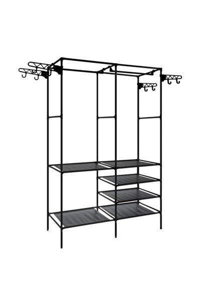 BASE Double clothes hanger support 170cm made of metal and plastic 86x44cm