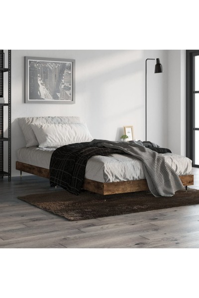 Concept Cadru de pat, stejar afumat, 90x190 cm, lemn prelucrat