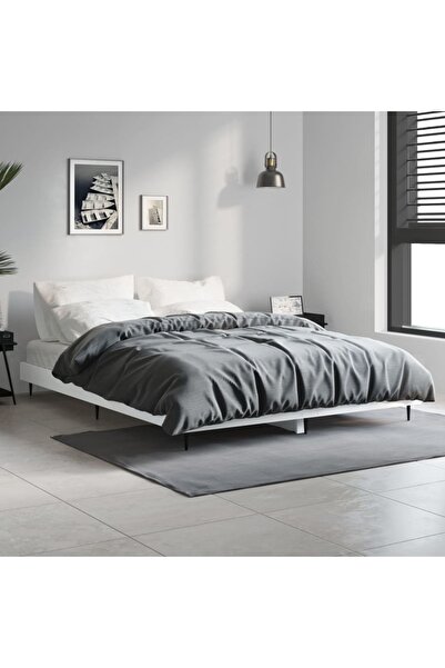 Concept Cadru de pat, alb, 135x190 cm, lemn prelucrat