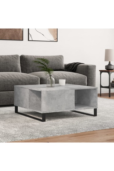 Concept Τραπεζάκι σαλονιού, γκρι σκυροδέματος, 80x80x36,5 εκ., επεξεργασμένο ...