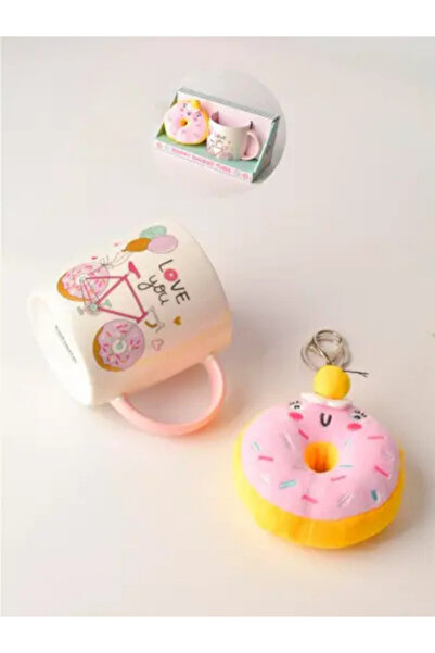 Tohana Donut Peluş Anahtarlıklı Porselen Kupa