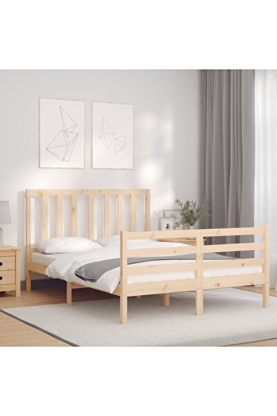 Concept Cadru de pat de 1,2 m cu tăblie, pentru două persoane mic, lemn masiv