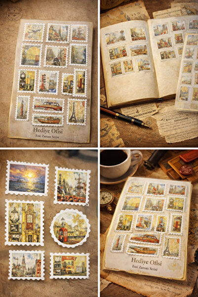 hediyeofisi Vintage Passport and Mail Sticker Set–European City Series, Scrap...