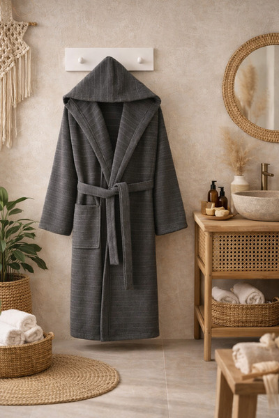 VALİOSA VALİDEZ Mermaid Unisex Cotton Hooded Adult Bathrobe with Pockets