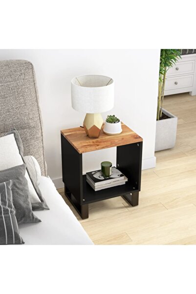 Concept Τραπεζάκι σαλονιού, 40x31x46 εκ., μασίφ ξύλο ακακίας/επεξεργασμένο ξύλο