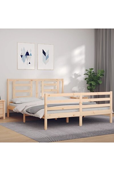 Concept Cadru de pat cu tăblie, 160x200 cm, lemn masiv