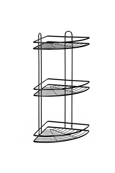SERSIMO Corner shower shelf, with 3 shelves, wall-mounted, stainless steel, 2...