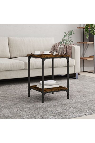 Concept Masă de cafea, stejar afumat, 40x40x55 cm, lemn prelucrat