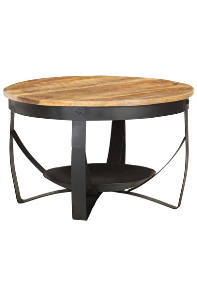 Concept Τραπεζάκι σαλονιού, Ø68x43 cm, ακατέργαστο ξύλο μάνγκο