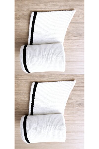 U5 FASHION 2 Adet Ribana Şerit Beyaz Çizgi Siyah En 94 Cm Boy 6 Cm Çok amaçlı...