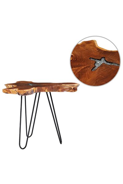 Concept Холна маса, 70 x 45 см, масивно тиково дърво и полирезин