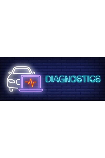 Slasa Diagnostics Neon Sign 40x70 cm with 6 mm Acrylic Base