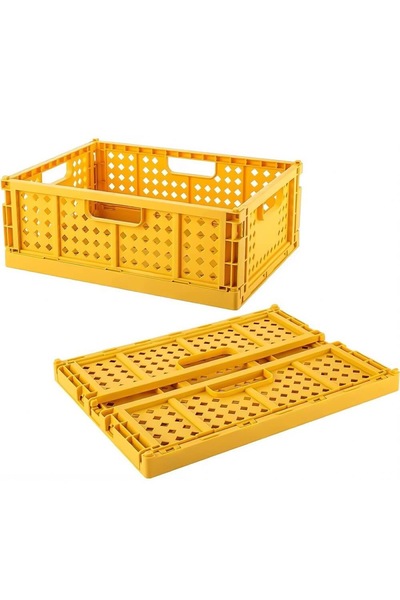 Thirty Three Design Universal storage box, foldable, yellow plastic, 22x14.8x...