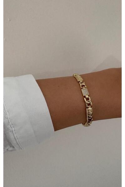 XUPING JEWELRY Special Series Rectangular Row Zircon Strip Xp Gold Bracelet