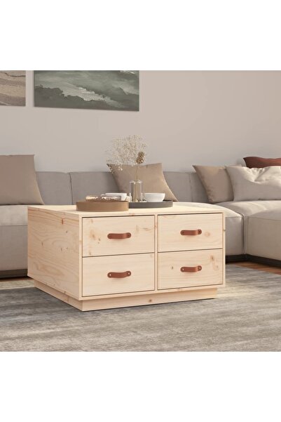 Concept Τραπεζάκι σαλονιού, 80x80x45 εκ., από μασίφ ξύλο πεύκου